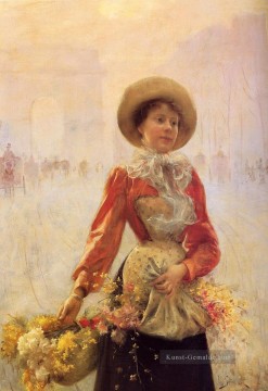  Blume Malerei - Blumen Mädchen Frau Julius LeBlanc Stewart